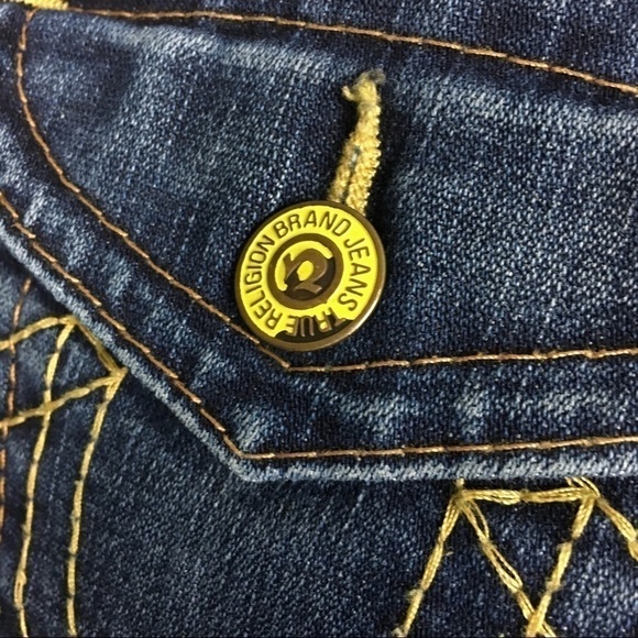 TRUE RELIGION Jeans Joey Twisted Flare Wide Leg Dark Wash Stretch Denim Size 28 - Picture 13 of 16